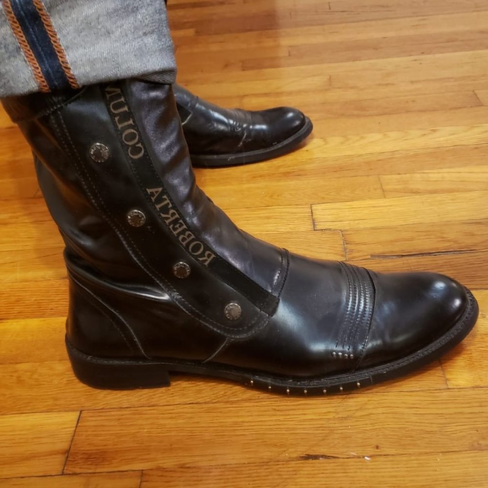 Robert Colum Italian Fine Soft Black Leather Boots